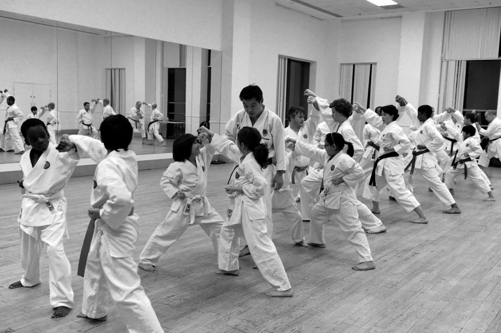A pre-grading, training session in progress